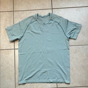 lululemon athletica Teal Striped Short Sleeve Tee